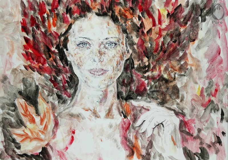 oil on paper - olio su carta di Piro